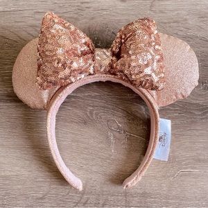 Pink glittery Disney ears from park.